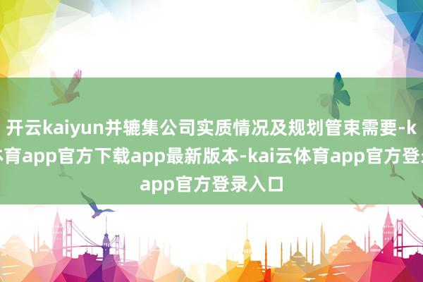 开云kaiyun并辘集公司实质情况及规划管束需要-kai云体育app官方下载app最新版本-kai云体育app官方登录入口