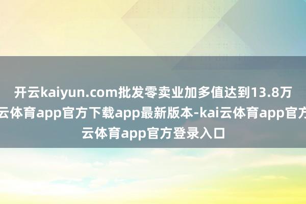 开云kaiyun.com批发零卖业加多值达到13.8万亿元-kai云体育app官方下载app最新版本-kai云体育app官方登录入口