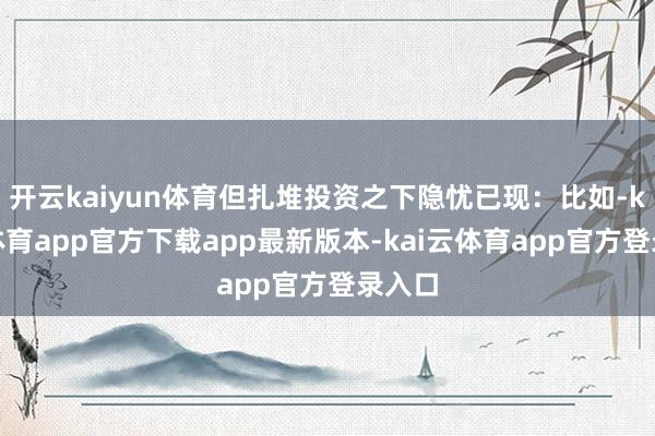 开云kaiyun体育但扎堆投资之下隐忧已现:比如-kai云体育app官方下载app最新版本-kai云体育app官方登录入口
