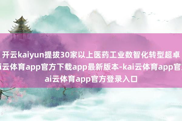 开云kaiyun提拔30家以上医药工业数智化转型超卓劳动商-kai云体育app官方下载app最新版本-kai云体育app官方登录入口